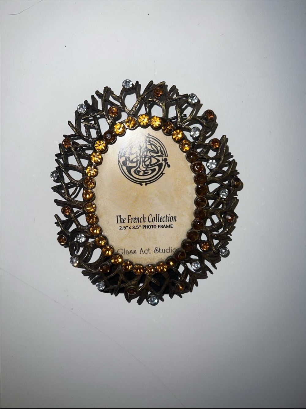 The French Collection Oval Frame with Rhinestones- glass act studio